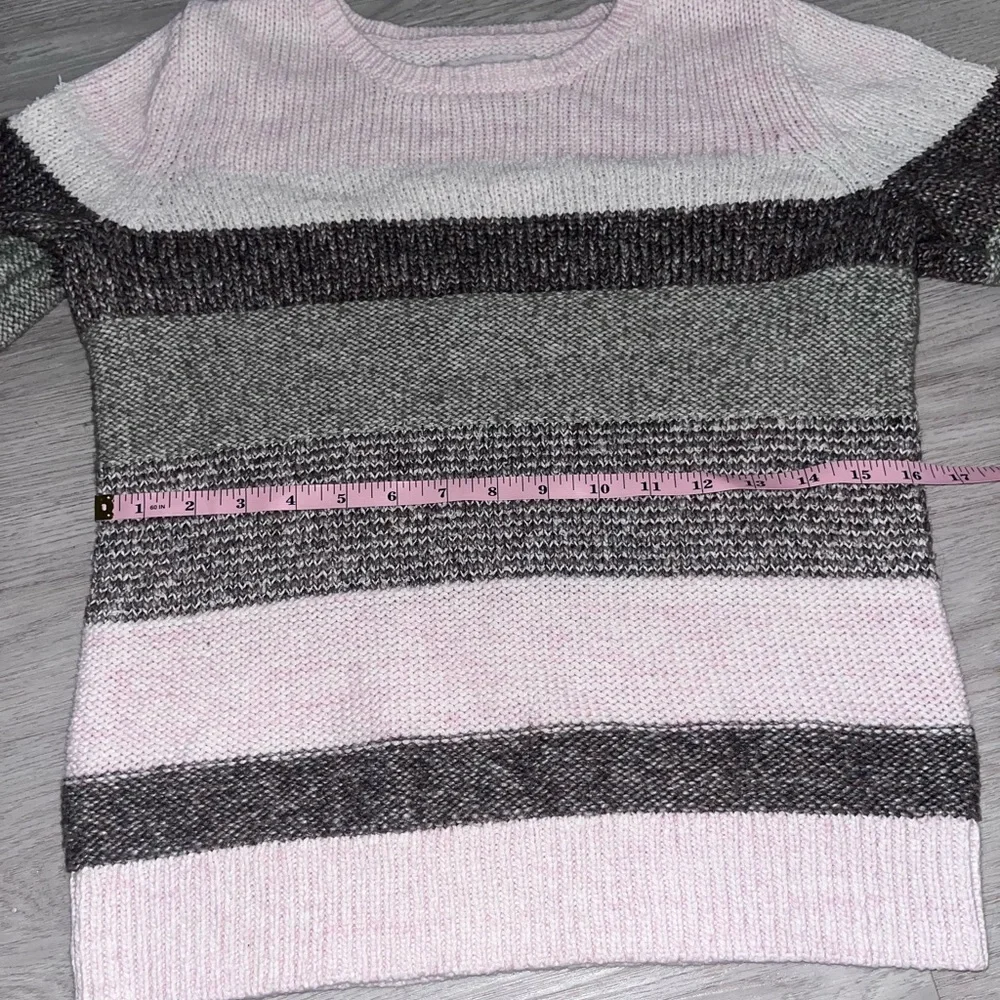 Loft Cotton Striped Knit Sweater Small